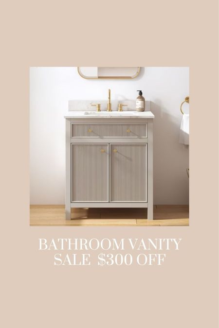 Fluted Greige bathroom vanity from Lowe’s on sale! $300 off! I want this for our half bath! #bathroomvanity @lowes

#LTKhome #LTKsalealert