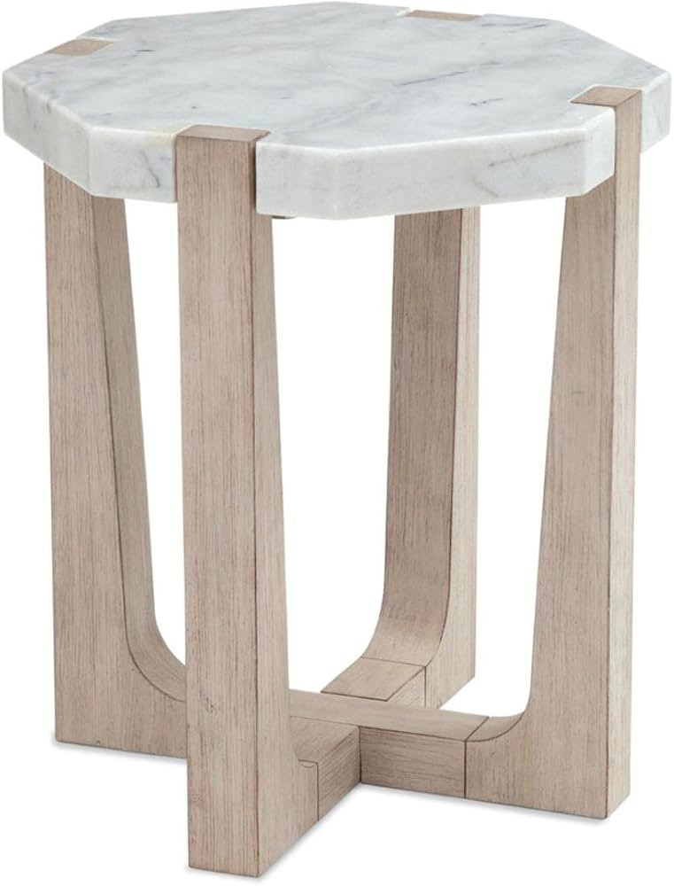Bassett Mirror Company Newport Marble End Table in Sun-Bleached Ash Brown | Amazon (US)