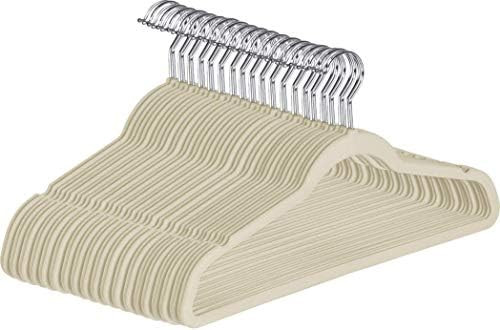 Utopia Home Premium Non Slip Velvet Hangers - Heavy Duty - Coat Suit Hangers (Ivory, 50) | Amazon (US)