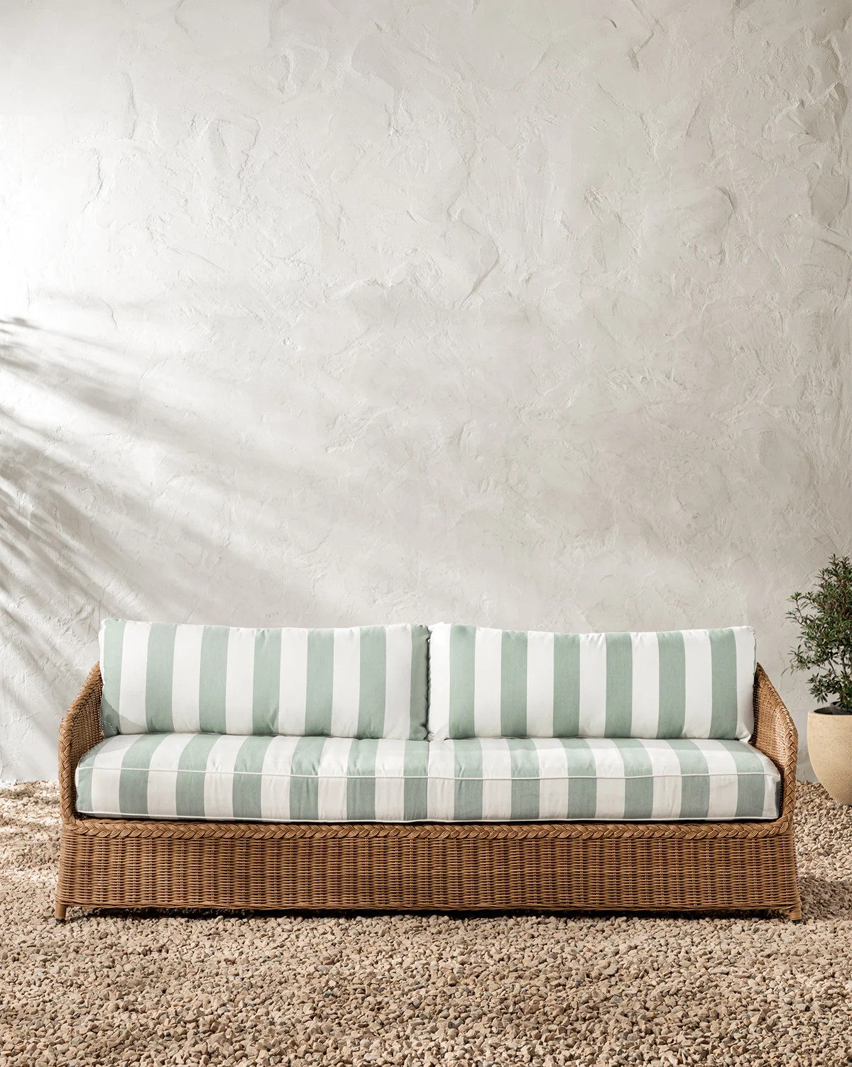 Haviland Outdoor Sofa with Striped Cushions 88" | McGee & Co. (US)