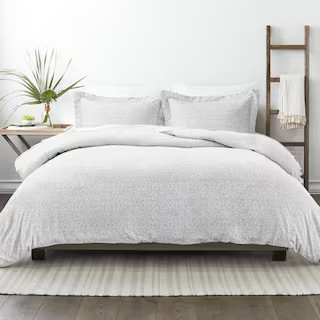Vine Trellis Patterned Performance Gray King 3-Piece Duvet Cover Set | The Home Depot