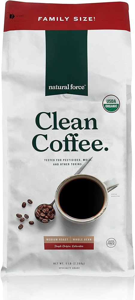 Natural Force - Bulk Organic Clean Coffee Classic, Mold & Mycotoxin Free, Lab Tested for Toxins &... | Amazon (US)