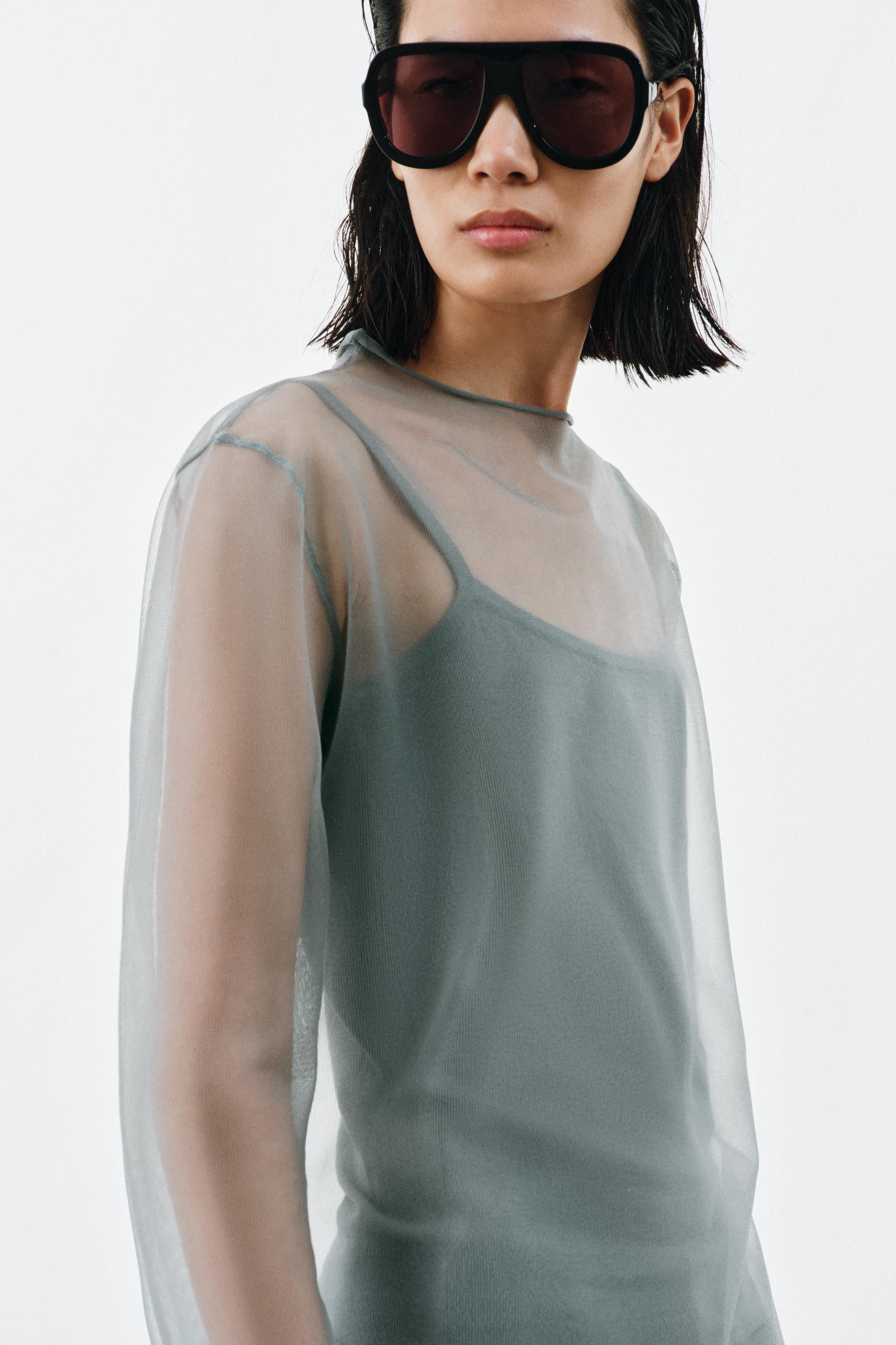SEMI-SHEER KNIT TOP | Zara US