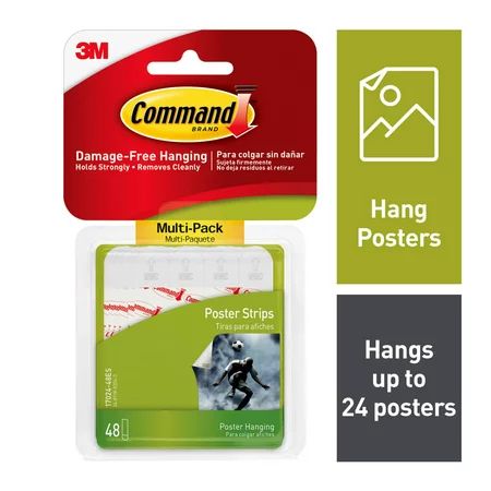 Command Poster Strips Value Pack, White, Small, 48 Strips/Pack | Walmart (US)