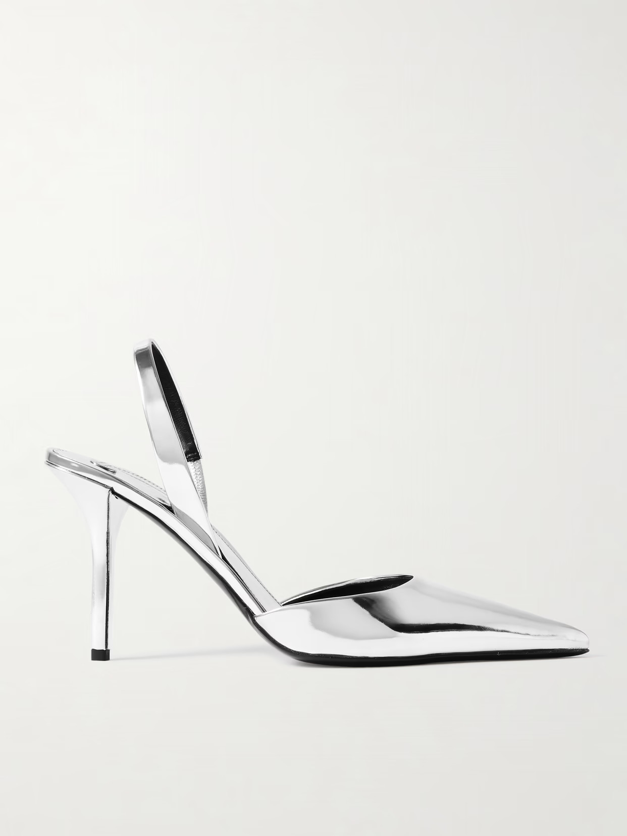 Proenza Schouler - Slash Mirrored Faux Leather Pumps - Silver | NET-A-PORTER (US)