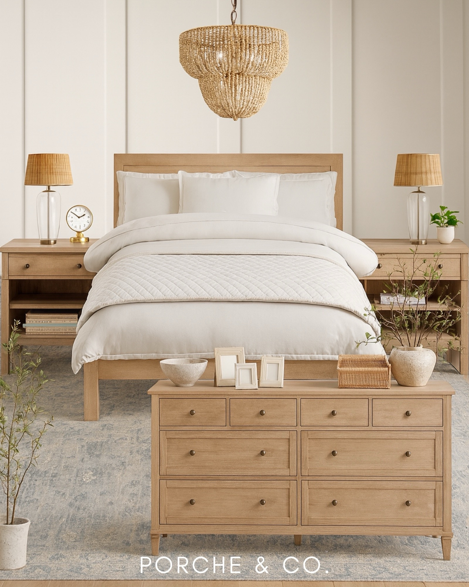 2D vs 3D Bedroom Curated Collection ✨ See the before and after transformation come to life! We started with a neutral foundation — natural wood bed frame, matching nightstands, and a light oak dresser. Layered in cozy white bedding, a woven rattan chandelier, glass table lamps, and ceramic vases for a touch of texture. 🌿 Paired with greenery accents, a soft patterned area rug, and timeless wall décor, this bedroom is the perfect balance of comfort and style.

Shop this Curated Collection to bring warmth and timeless design into your own home.

Do you want to bring our dreamy Modern Classic style interior design into your own home? 🏡 You’re in luck! Reserve our Online Interior Design packages today -> https://porcheandco.com/edesign ✨ We can’t wait to work with you & design your home with #porcheandco

#porcheandco #visionboard #moodboard #bedroomdesign #neutralbedroom #coastalstyle #organicmodern #interiordesign #curatedhome



#LTKHome #LTKOver40 #LTKvlog