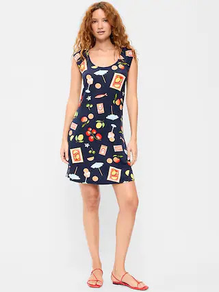 Short-Sleeve Scoop-Neck Mini Dress | Old Navy (US)