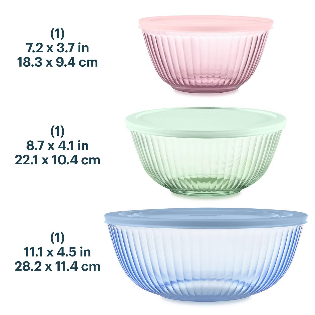 Pyrex Simply Store Tint 6pc Lidded Mixing Bowl Set | Target