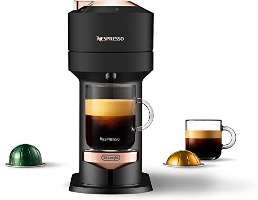 Nespresso Vertuo Next Coffee and Espresso Machine by De'Longhi, Deluxe Matte Black Rose Gold | Amazon (US)