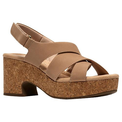 Clarks Collection Nerisa Grace Modern Casual Wedge Sandal - White - Size 10 | HSN