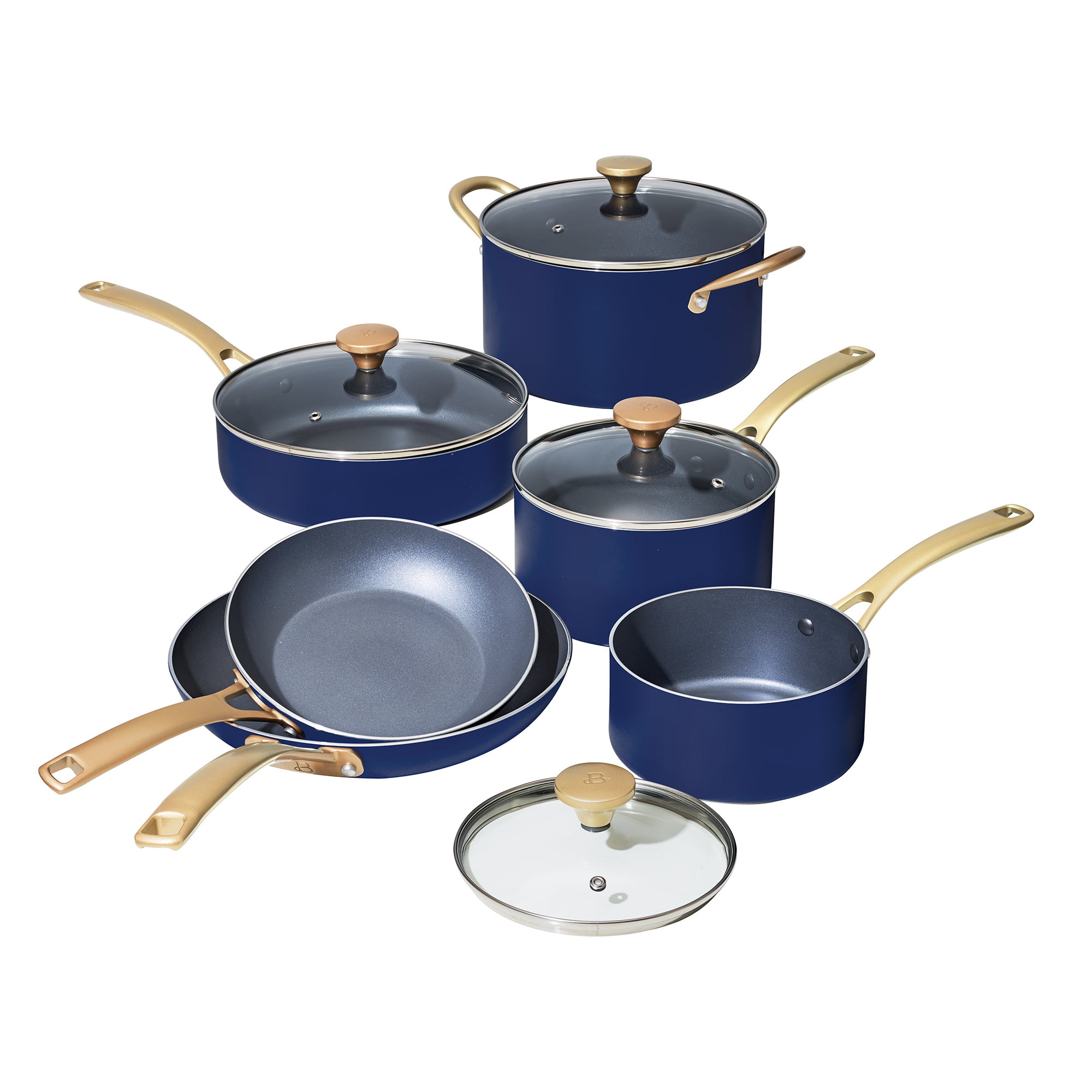 Beautiful 10 PC Cookware Set, Blueberry Pie by Drew Barrymore - Walmart.com | Walmart (US)