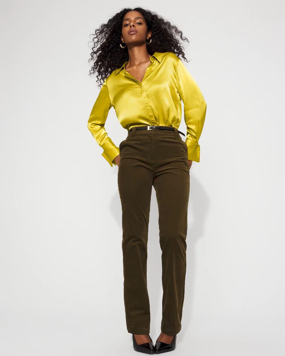 Satin Tuxedo Cuff Shirt | White House Black Market | White House Black Market