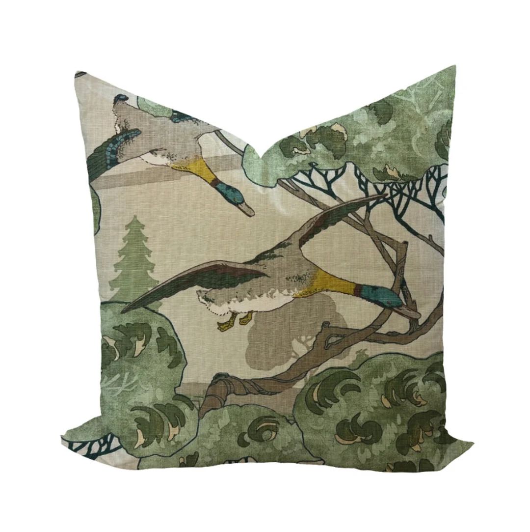 Flying Ducks in Emerald by Lee Jofa Pillow Cover | Etsy (US)