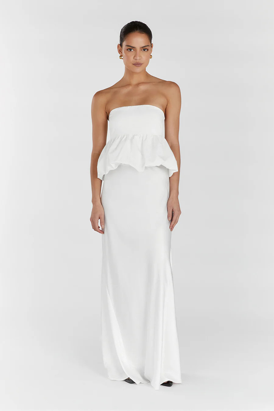 TULLULAH WHITE COTTON BUBBLE TOP | DISSH