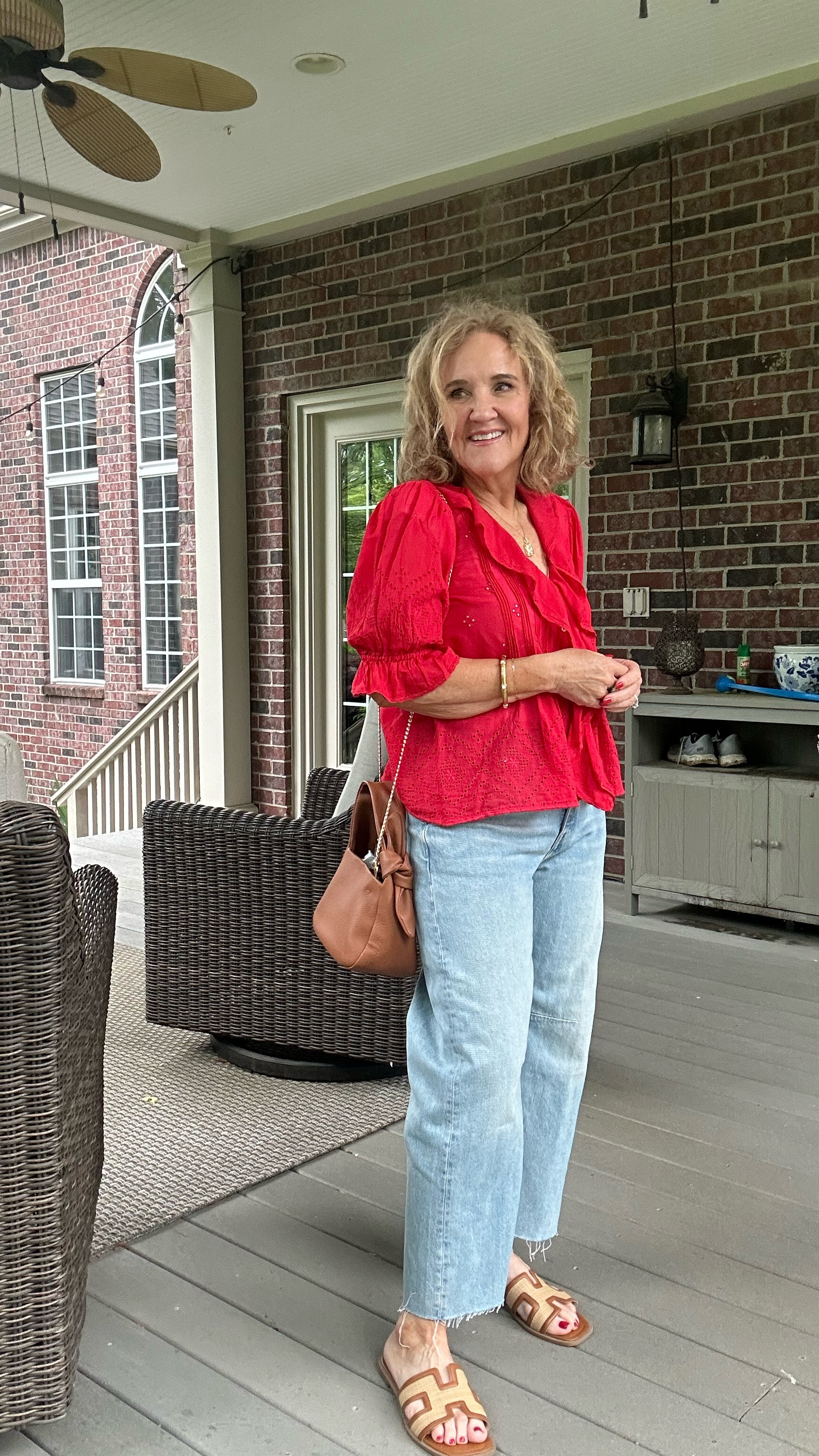 Exclusive LTK Madewell sale. Use code LTK20 for 20% off your Madewell order sitewide through the weekend.

These are the darted barrel jeans in the Edmonson wash. I size down to a 28 petite. Button fly these are really cool. Silhouette. A subtle classic barrel Jean.

This pretty red top is getting very limited. I am in a medium check out the other colors for your size. 
My purse is by Quince  a beautiful Italian leather. I’m also linking several Madewell accessories that have caught my eye.

#LTKOver40 #LTKxMadewell #LTKSaleAlert