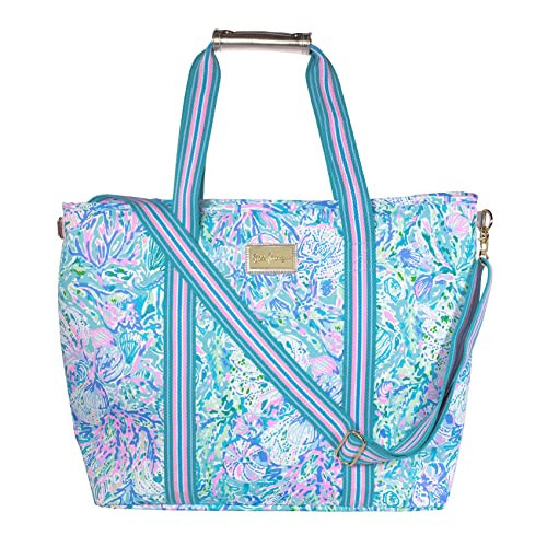 Lilly Pulitzer Picnic and Beach Cooler, Insulated Cooler Bag with Adjustable Shoulder Strap and Zippered Top, Large Soft Cooler for Groceries or Travel, Soleil It On Me | Amazon (US)