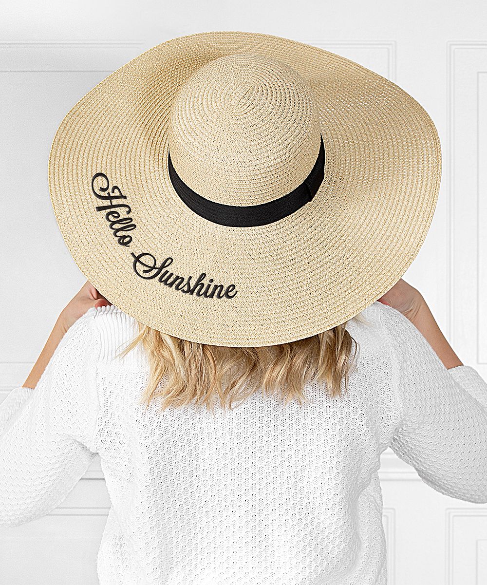 Cathy's Concepts Sunhats tan - Tan 'Hello Sunshine' Straw Hat | Zulily
