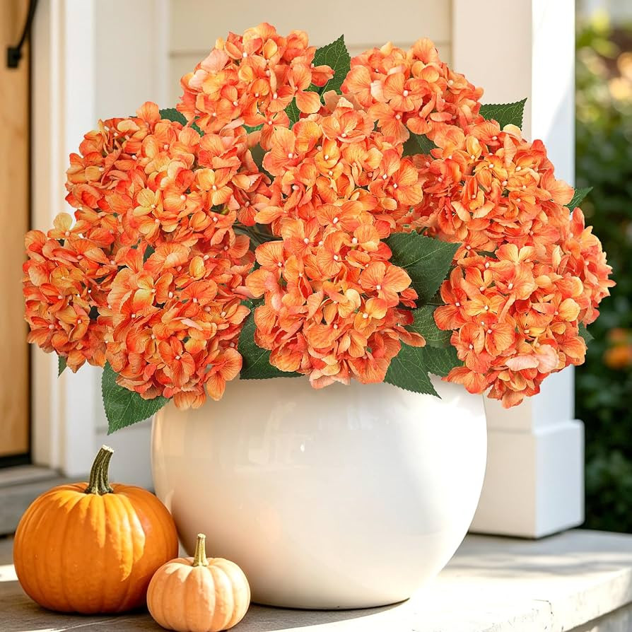 Fake Hydrangea Artificial Fall Flowers for Outdoors and Indoor UV Resistant | Amazon (US)