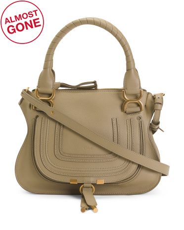 Made In Italy Small Marcie Leather Double Carry Handle Satchel | TJ Maxx