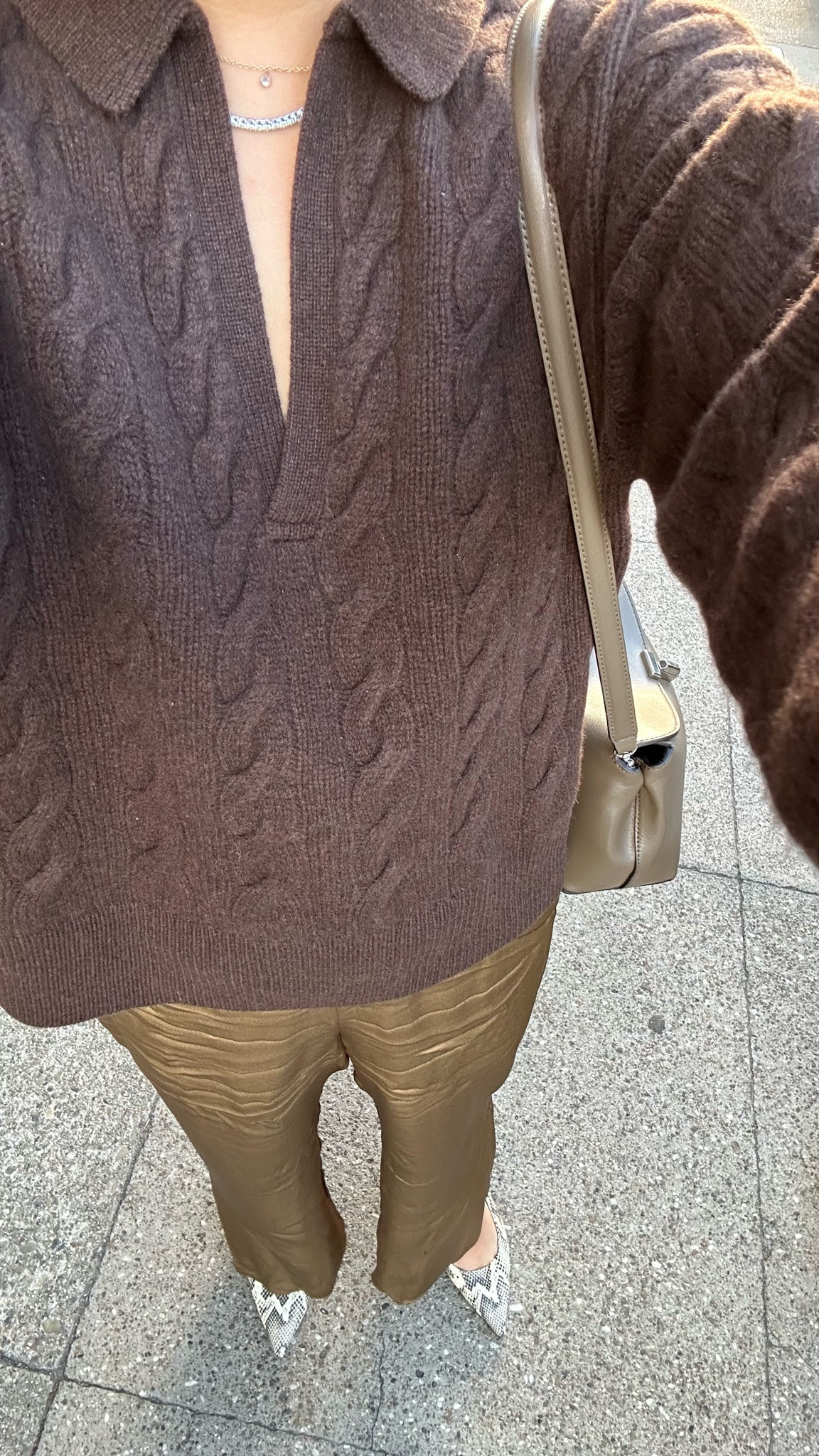 my ideal fall uniform— chunky knit, silky pants, slingbacks or ballet flats. will be recreating this look for an easy thanksgiving outfit 🦃 

#LTKHoliday #LTKSeasonal #LTKworkwear