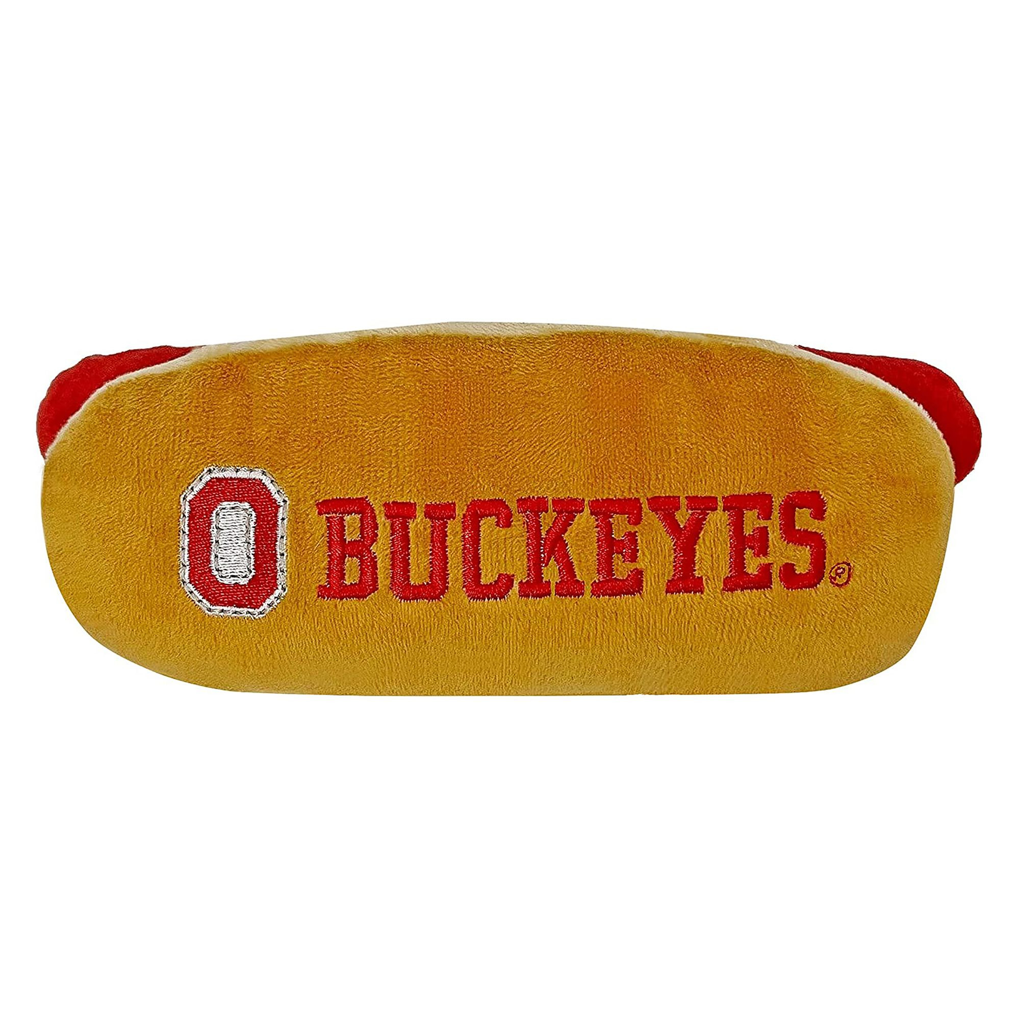 Pets First Ohio State Buckeyes Plush Hot Dog Dog Toy | PetSmart