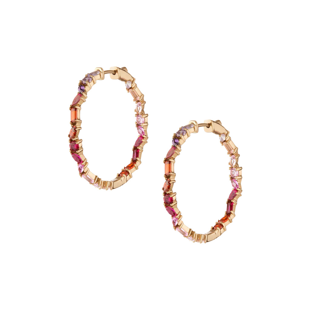 Pink Ombré Mixed Shape Hoop Earrings | AUrate New York