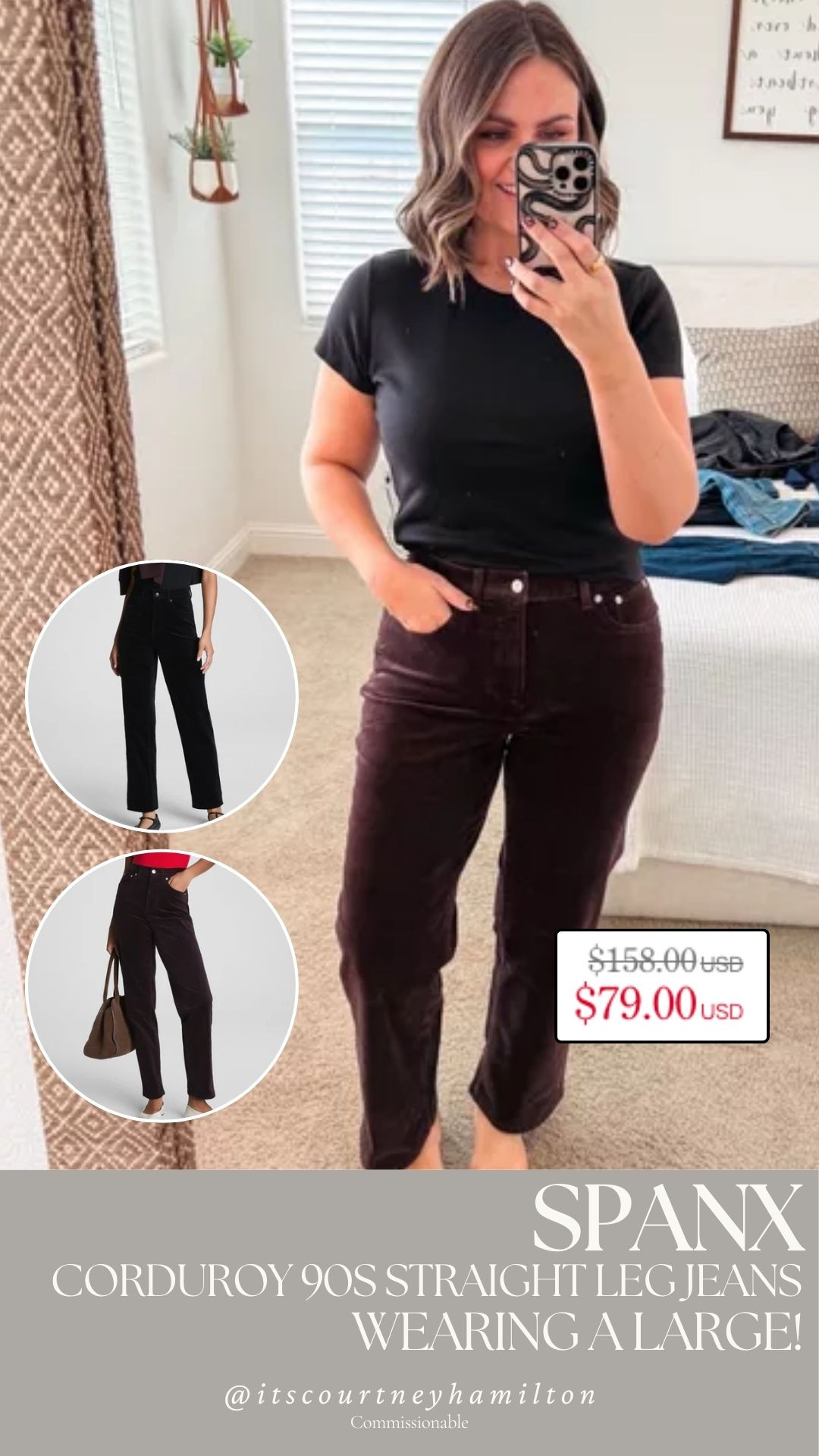 Corduroy 90s straight leg jeans are on sale right now for $79.99 in red and black!! I am wearing a large!

sale alert, watchnow, finds under 100, new arrivals, casual outfit, denim, jeans, winter fashion, spring fashion, courtney hamilton 

 #LTKSeasonal #LTKSaleAlert #LTKFindsUnder100