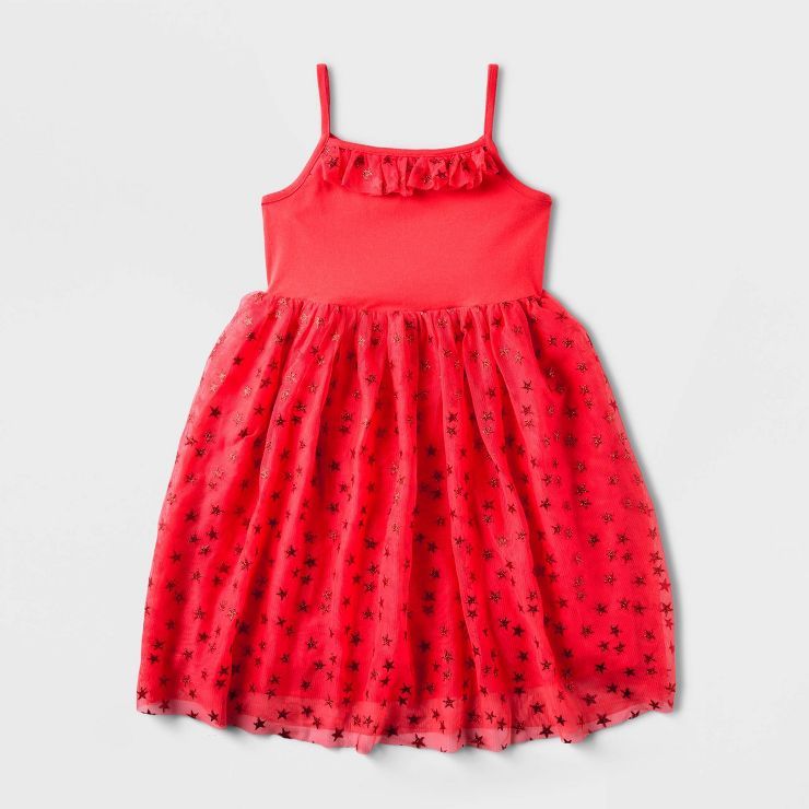 Girls' Adaptive Abdominal Access Tulle Dress - Cat & Jack™ Red | Target