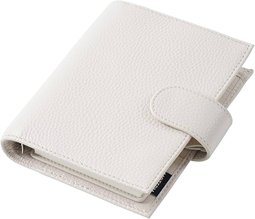 Moterm Pocket Regular Rings Planner - Genuine Leather Binder Organizer (Pebbled-Cream, 19mm Ring) | Amazon (US)