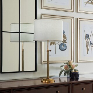 Brandt Adjustable Table or Buffet Lamp Base & Drum Shade | Ballard Designs, Inc.