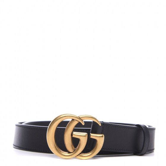 GUCCI Calfskin Marmont Belt 85 34 Black | Fashionphile