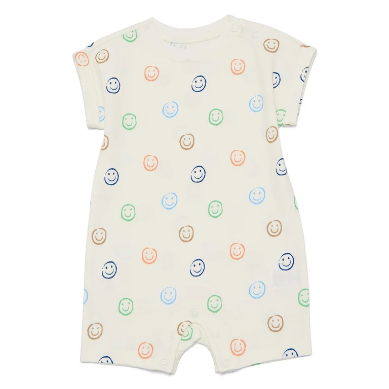 Wonder Nation Baby Boys Printed Jersey Romper, Sizes 0M-24M | Walmart (US)