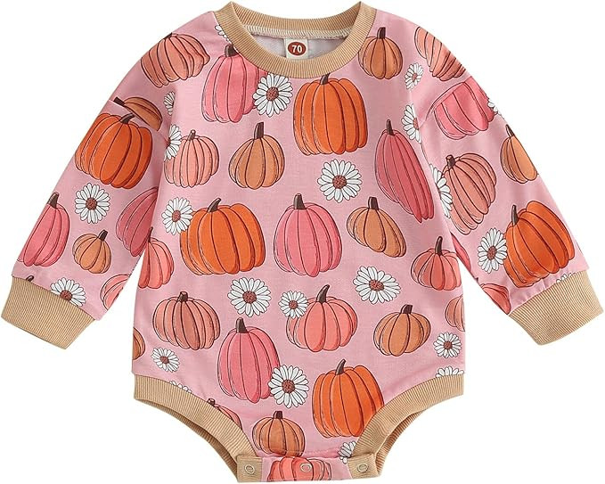 FYBITBO Fall Baby Clothes Daddys Girls Bubble Sweatshirt Romper Oversized Bodysuit Onesie Cute Ne... | Amazon (US)