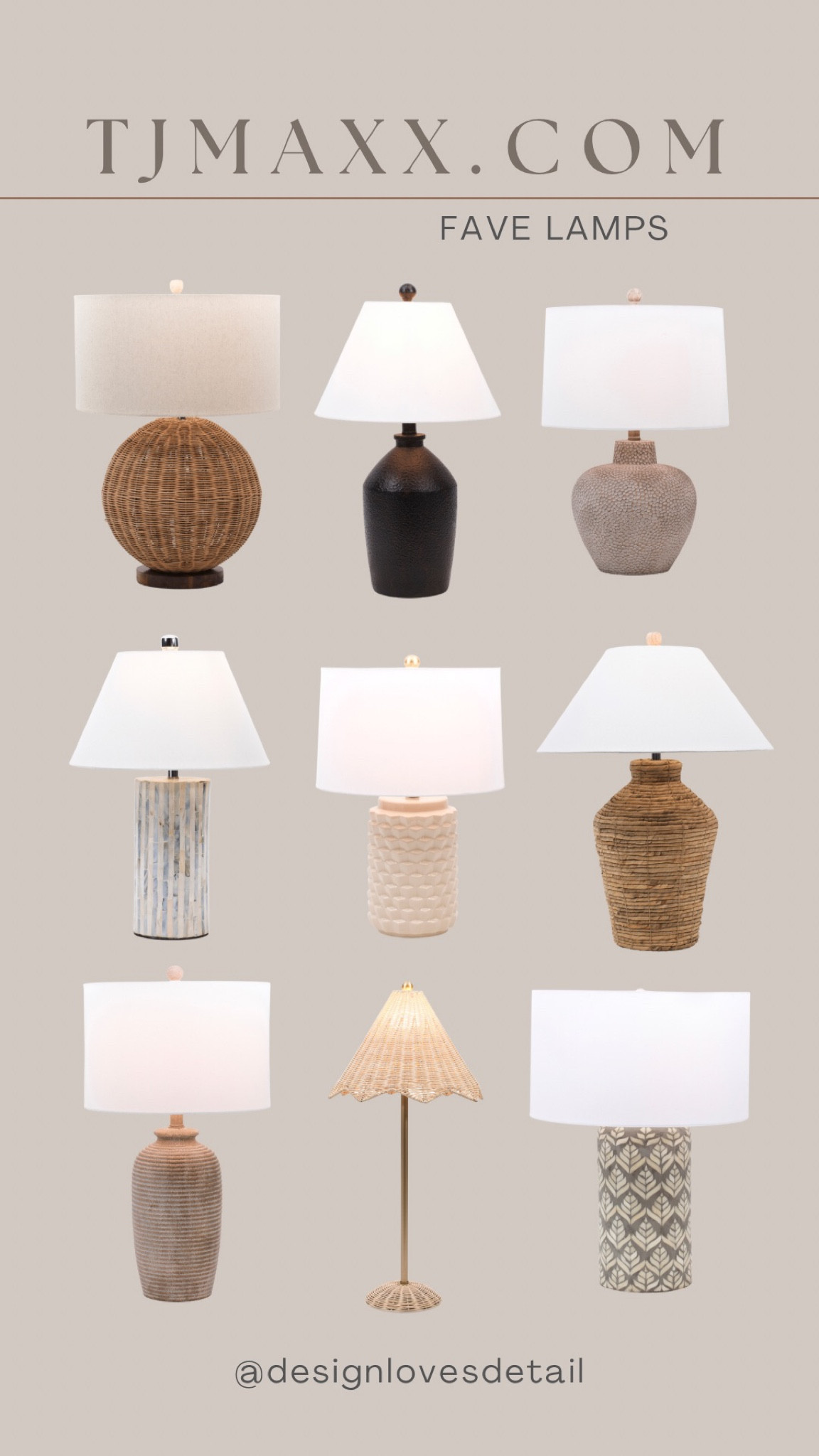 Current favorite lamps from TJMaxx.com!! Lamps for all styles + budgets! Sharing video of some of these faves over on IG today. 

#tjmaxx #ad #lamps #homedecor #livingroom #bedroom 


#LTKhome #LTKFind #LTKsalealert