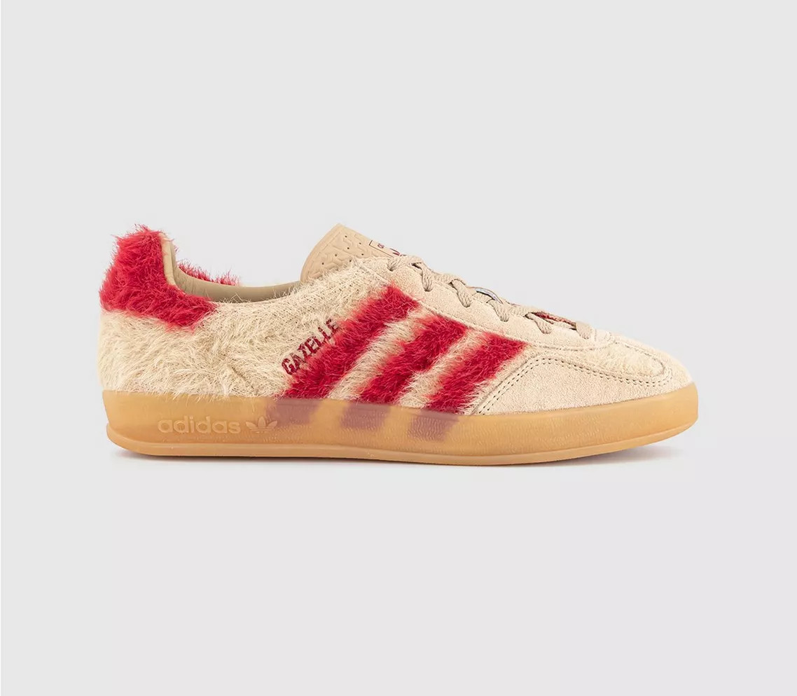 adidas Gazelle Indoor Trainers Magic Beige Victory Red Gum - Women's Trainers | Office Shoes (UK)