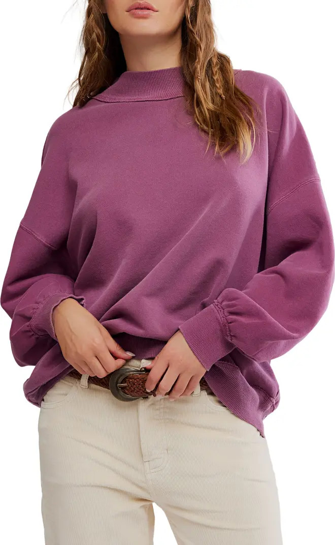 Palm Springs Mock Neck Cotton Fleece Sweatshirt | Nordstrom
