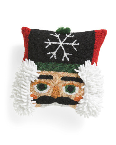 14x14 Hand Hooked 3d Nutcracker Pillow | TJ Maxx