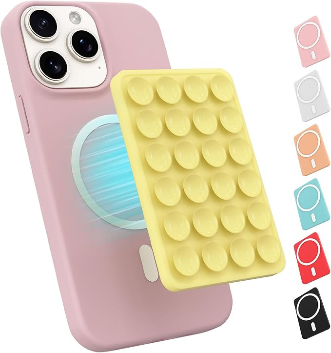 Magnetic Suction Phone Mount for MagSafe Case,Silicone Sticky Phone Grip Holder for iPhone,Remova... | Amazon (US)
