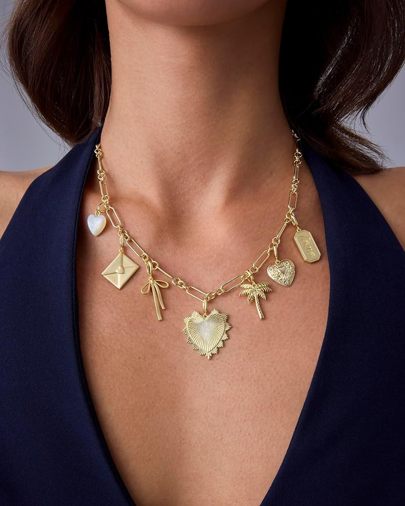 PAVOI 14K Gold Plated Chunky Charm Necklace Pack for Women | Statement Paperclip Chain Necklaces ... | Amazon (US)