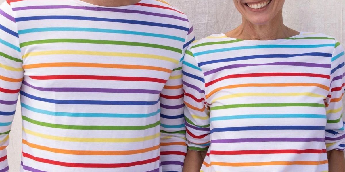 MINQUIERS PRIDE - Rainbow Striped Shirt | Soft Cotton | Men Fit (MULTICO) | Saint James USA