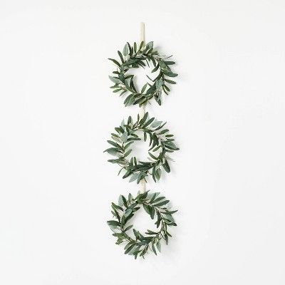 Set of 3 Mini Olive Wreaths - Threshold&#8482; designed with Studio McGee | Target