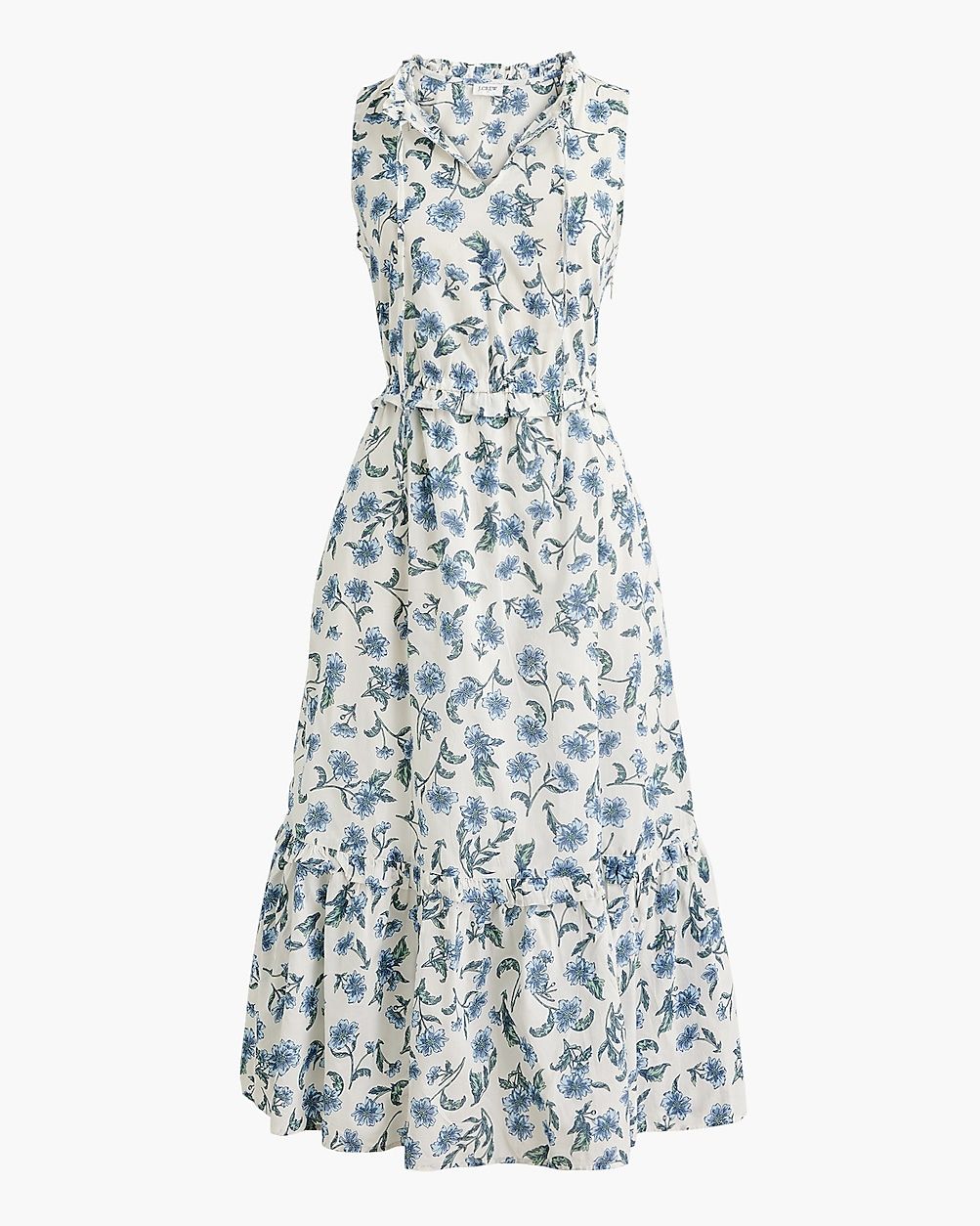 Printed tie-front midi dress | J.Crew Factory