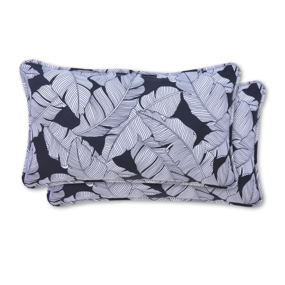 Carano Shadow Rectangle Lumbar Outdoor Throw Pillow (2-Pack) | The Home Depot