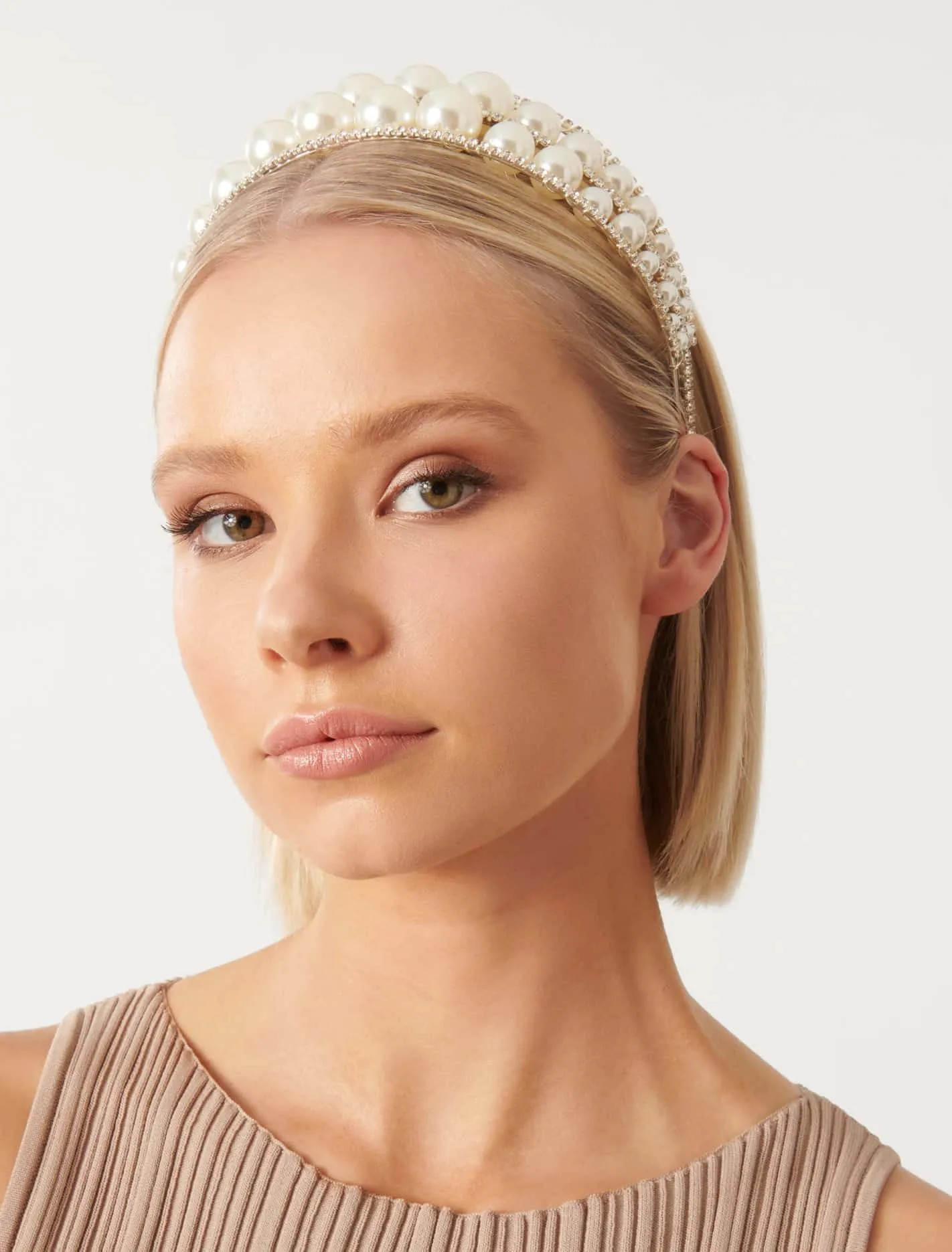 Harlow Double Pearl and Crystal Headband | Forever New (UK & IE)