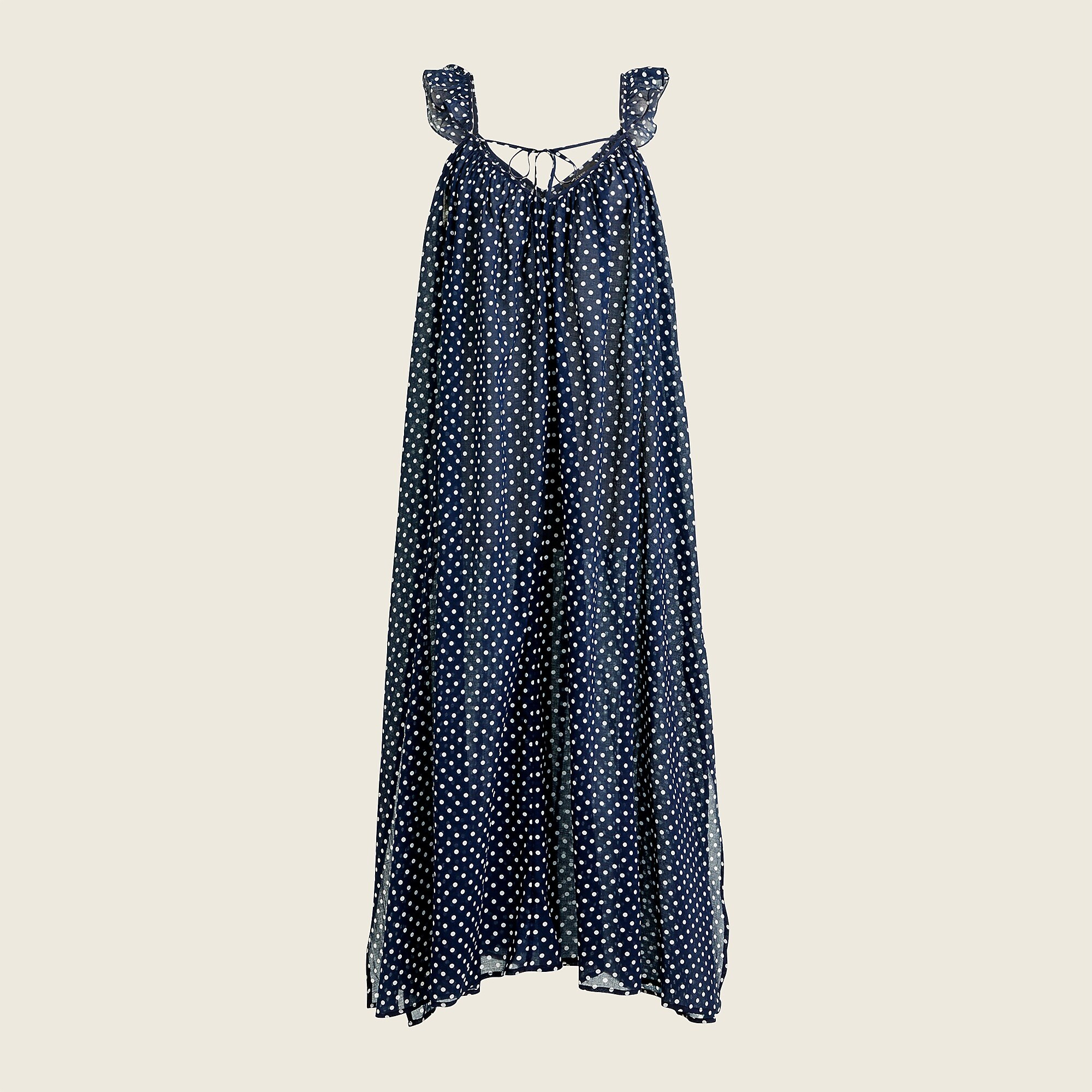 Ruffle-strap cover-up in classic dot | J. Crew US