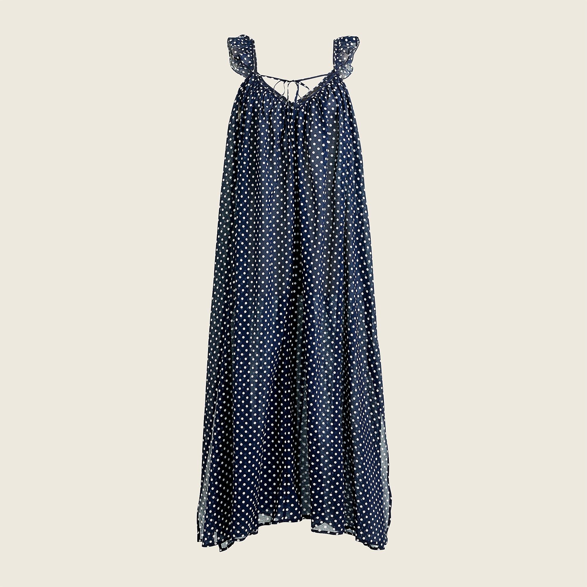 Ruffle-strap cover-up in classic dot | J.Crew US