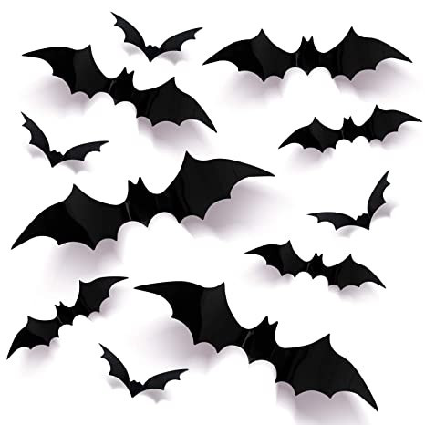 120 Pcs Halloween Bats Decals Room Decorations 3D Paper Bats Stickers Cutouts 4 Size Black Bat Ga... | Amazon (US)