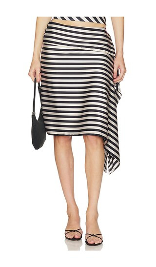 Allure Midi Skirt in Noir Stripe | Revolve Clothing (Global)