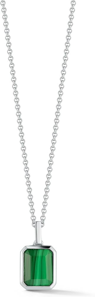 Amazon.com: Emerald Cut Malachite Necklace - 22" + 2" Chain, Green : Clothing, Shoes & Jewelry | Amazon (US)