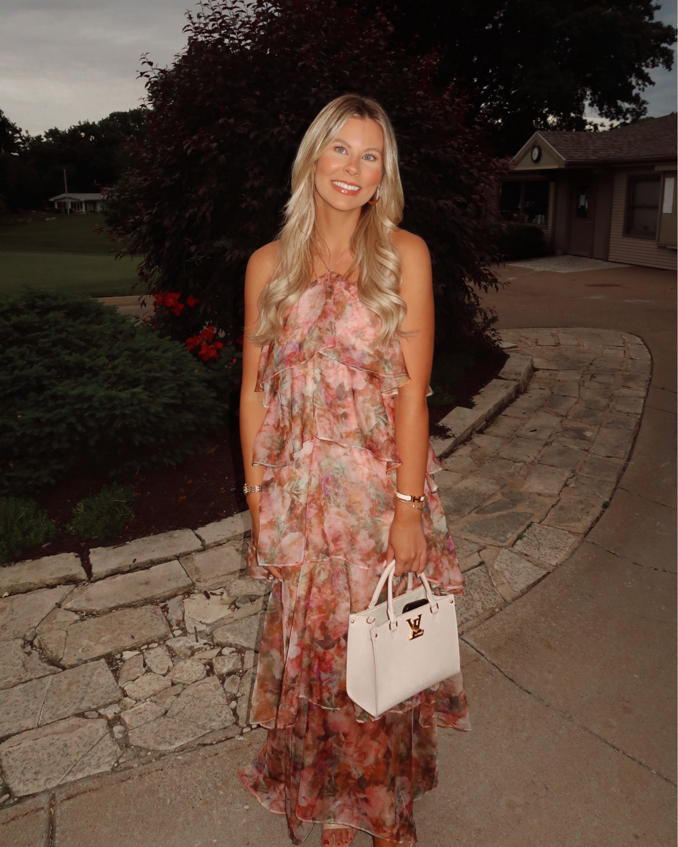 Summer wedding guest dress🤍 I’m loving the ruffles and how flowy this dress is. Very lightweight and perfect for spring or summer weddings! Would also be so cute for a garden party. I would recommend ordering true to size. 

#LTKTall #LTKootd #LTKWedding